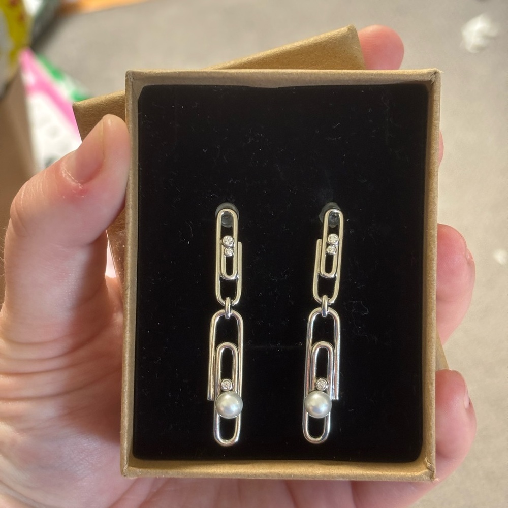 Elegant Silver and Gold Chain Link Earrings